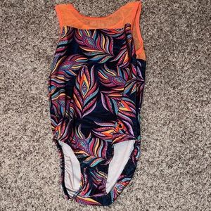Plum Orange Gymnastics Leotard. Size Adult Medium